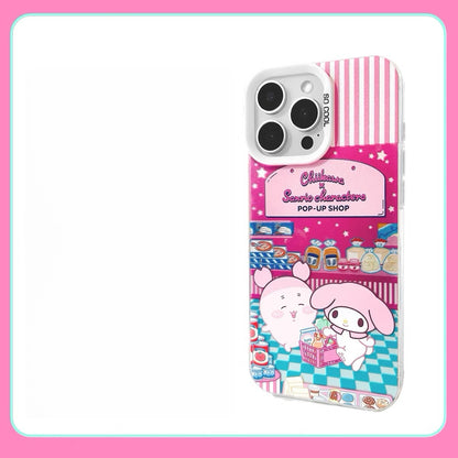 Japanese Cartoon ChiiKawa x Sanrio Pop Up Store Laser Case | Chiikawa Hachiware Usagi Momonga Shisa Crab 6 Styles - iPhone Case 11 12 13 14 15 16 16e 17 17e Pro Promax