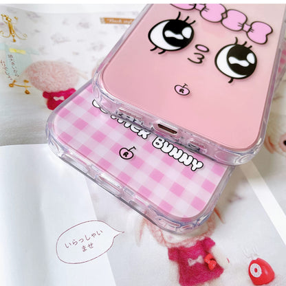 Korean Cartoon Fashion Esther Bunny | Big Face & Twin Sisters - iPhone Case 13 14 15 Pro Promax