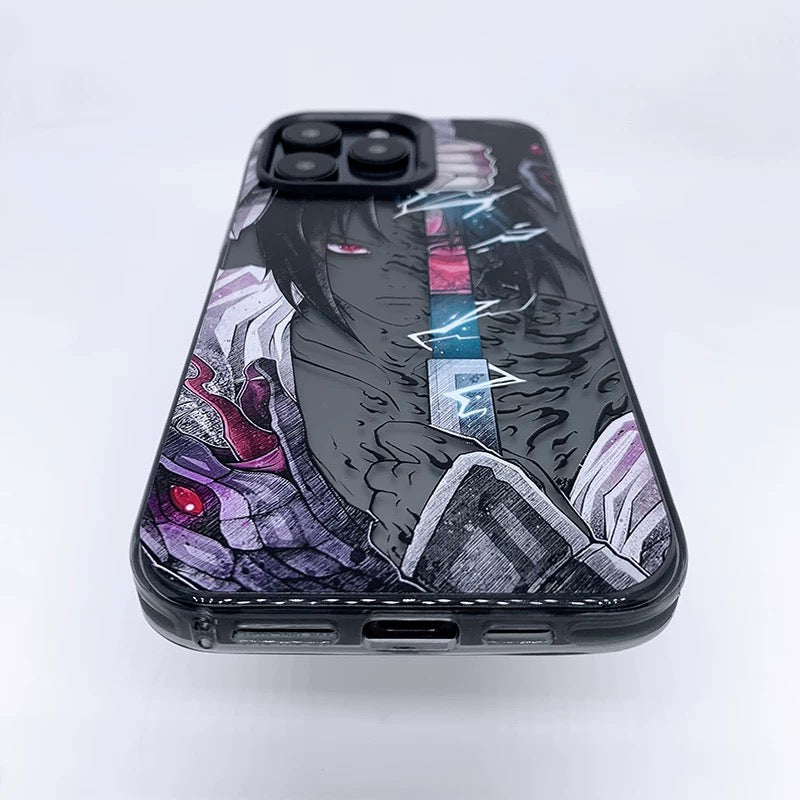 Japanese Anime Naruto Ninja | Laser Sakura with Sword - iPhone Case 7 8 PLUS XS XR X 11 12 13 14 15 16 Pro Promax SE3 SE2 KawaiiGiftLand