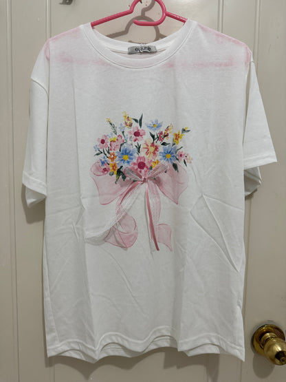 Korean Fashion Garden Style Shirt Series | Pink Flower Bouquet - Kawaii Fashion Items