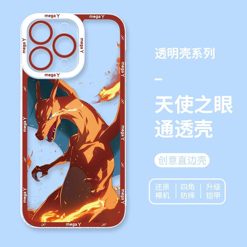Japanese Cartoon Pokemon Evolution Verison | X Y Charizard - iPhone Case 6 7 8 PLUS SE2 XS XR X 11 12 13 14 15 16 16e Pro Promax 12mini 13mini - KawaiiGiftLand