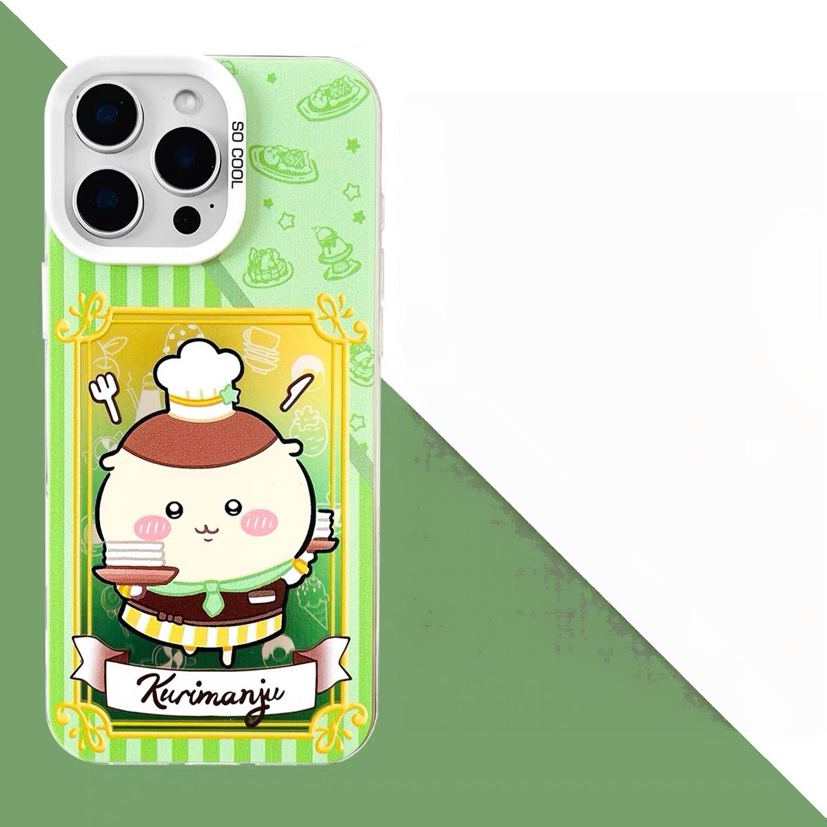 Japanese Cartoon ChiiKawa Cafe Cake Chef Laser Case | Chiikawa Hachiware Usagi Momonga Kurimanju Rakko 6 Styles - iPhone Case 11 12 13 14 15 16 16e 17 17e Pro Promax