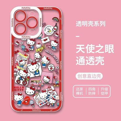 Japanese Cartoon Hello Kitty | Vintage Kitty Red Version - iPhone Case PLUS SE2 XS XR X 11 12 13 14 15 16 16e 17 17e Pro Promax 12mini 13mini