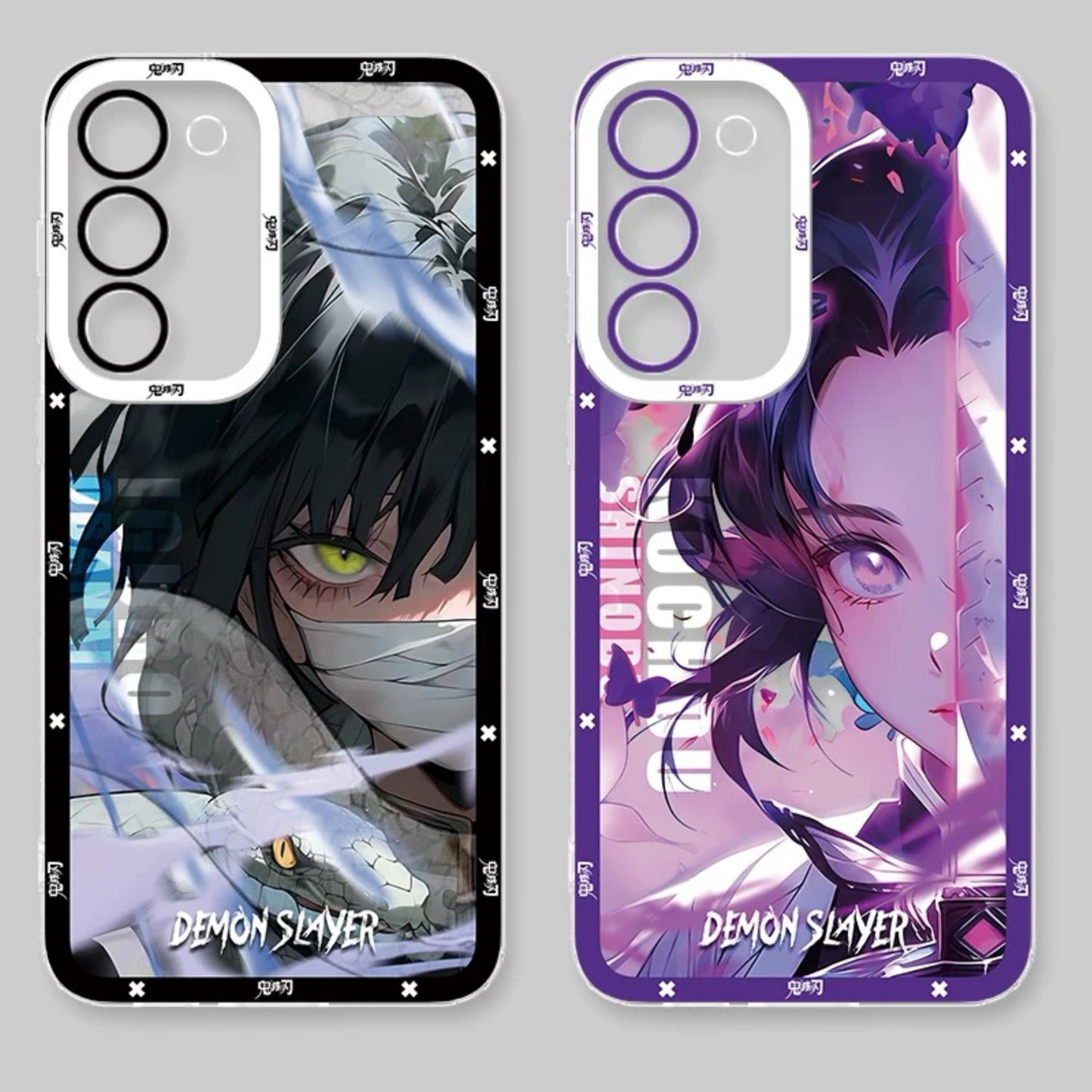 Japanese Anime Kimetsu no Yaiba Demon Slayer Half Battle Soul Style | Iguro Obanai Kocho Shinobu - Phone Case Samsung Galaxy S26 S25 S24 S23 S22 S21 FE Ultra Edge