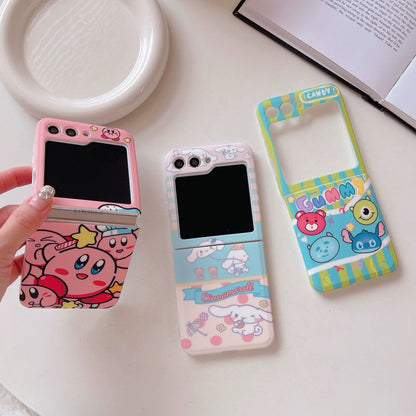 Japanese Cartoon | Pink Monster Candy Cinnamorll - Phone Case Samsung Galaxy Z Flip 3 4 5 W23 Filp