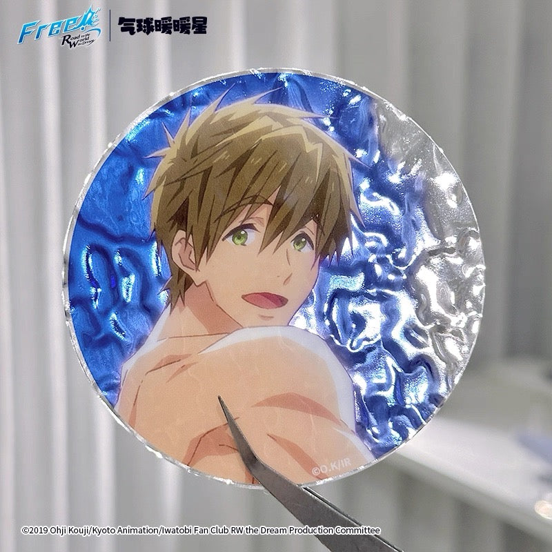 Japanese Anime Free! Iwatobi Swim Club Wave Acrylic Coaster | Haruka Makoto Rin Kirishima Sosuke - Cute Kawaii Item