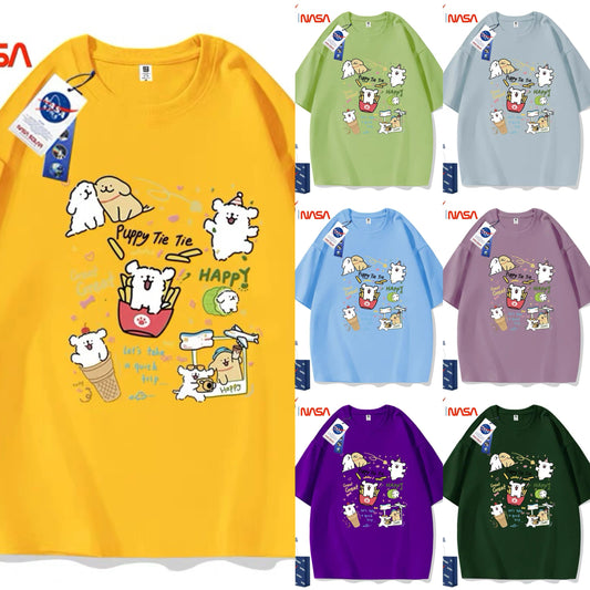Cute Cartoon Doggie Maltese Puppy Style T-Shirt Series | Happy Puppy Tie Tie Part2 - Kawaii Fashion Items for Child & Adult 