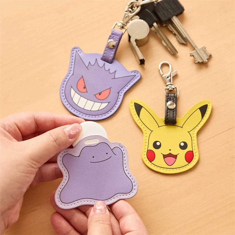 Japan Pokemon Leather Keychain | Pikachu Ditto Genger Key Holder - Kawaii Item Cute Accessories