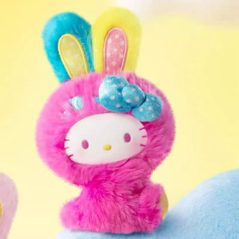 TOPTOY x Sanrio Hello Kitty | Rainbow Rabbit Series - Plush Vinly Keychain Pendant Blind Box