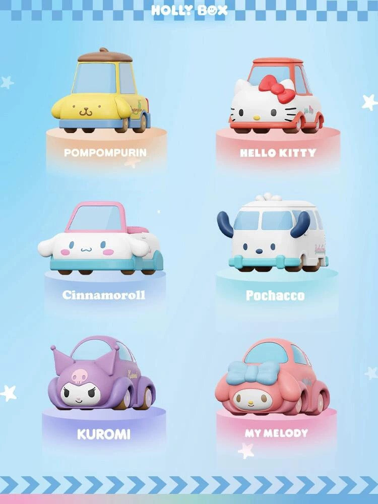 Sanrio Characters Cute Pullback Car Series | Hello Kitty My Melody Kuromi Cinnamoroll Pompompurin Pochacco - Kawaii Decoration Collectable Toys Toy Collection