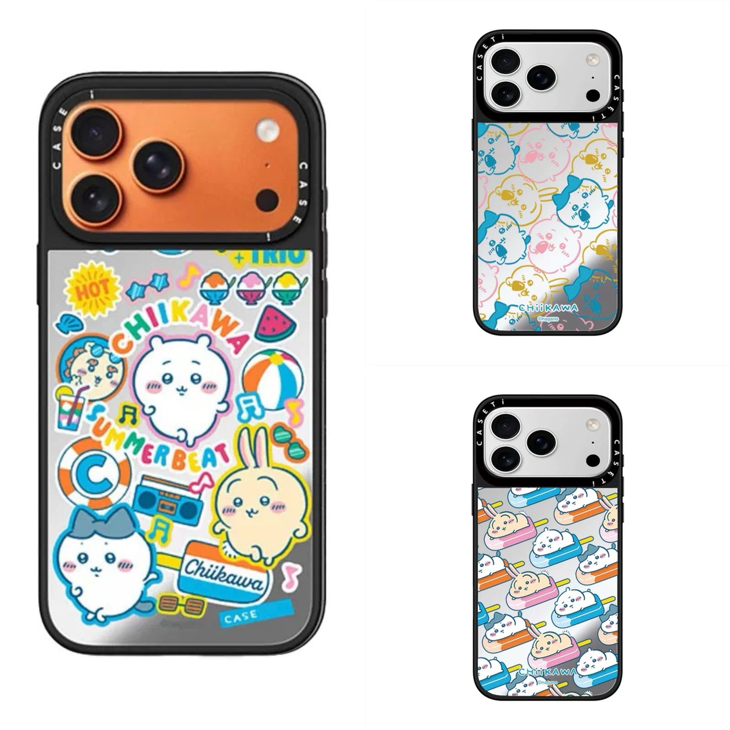 Japanese Cartoon ChiiKawa Mirror Phone Case | ChiiKawa Hachiware Usagi Summer Time Party Part1 6 Styles - iPhone Case 12 13 14 15 16 17 Pro Promax