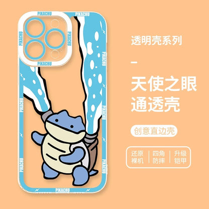 Japan Cartoon Pokemon Cute & Fighting Drawing Style | Pikachu Charmander Squirtle Bulbasaur Charizard Blastoise Venusaur - iPhone Case PLUS SE2 XS XR X 11 12 13 14 15 16 16e 17 17e Pro Promax 12mini 13mini