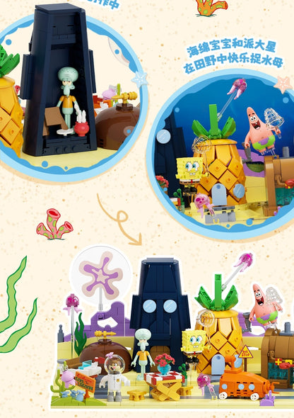 AreaX Spongebob Bikini Bottom | Large Display Fish Tank - Building Blocks Toy Collections