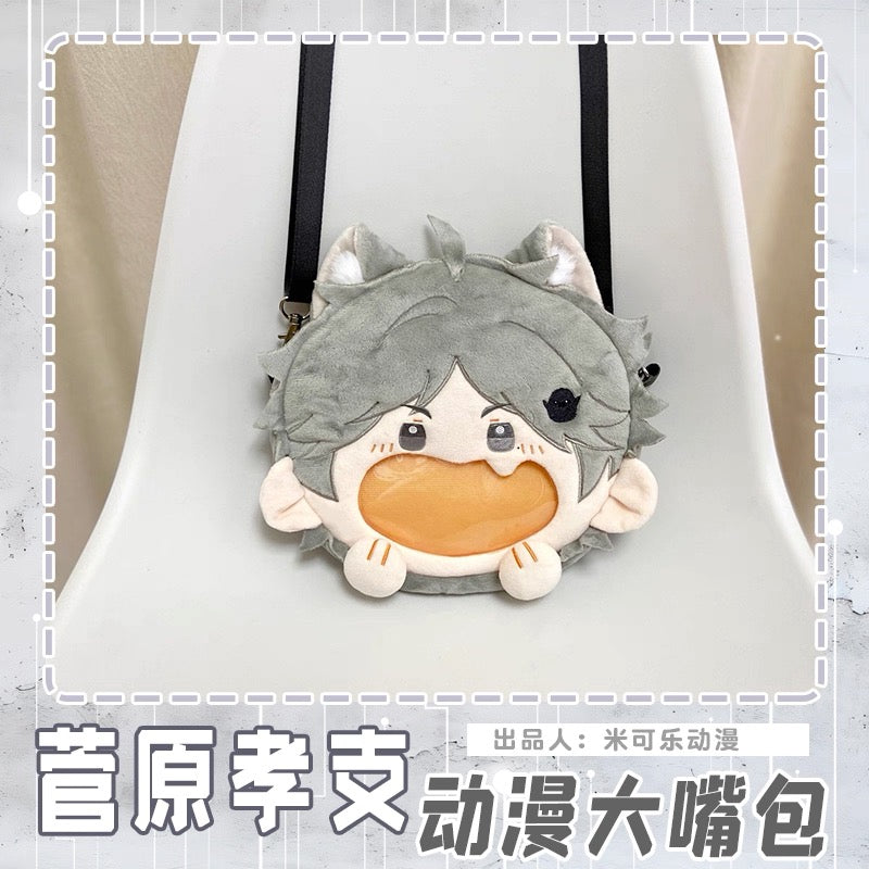 Japanese Anime Haikyu!! | Sugawara Koushi with Cat Ear Plush Cute Icon Itabag Backpack and Crossbody Bag - Cute Kawaii Item