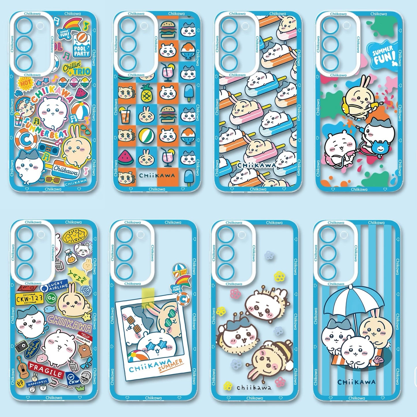Japanese Cartoon ChiiKawa iPhone Case | Summer Time & Bee Sky Blue Ver 8 Styles - Phone Case Samsung Galaxy S26 S25 S24 S23 S22 S21 FE Ultra Edge