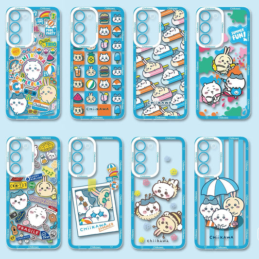 Japanese Cartoon ChiiKawa iPhone Case | Summer Time & Bee Sky Blue Ver 8 Styles - Phone Case Samsung Galaxy S26 S25 S24 S23 S22 S21 FE Ultra Edge