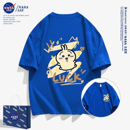 Japanese Cartoon ChiiKawa Casual Style T-Shirt Series | Usagi Luck Front & Back - Kawaii Fashion Items