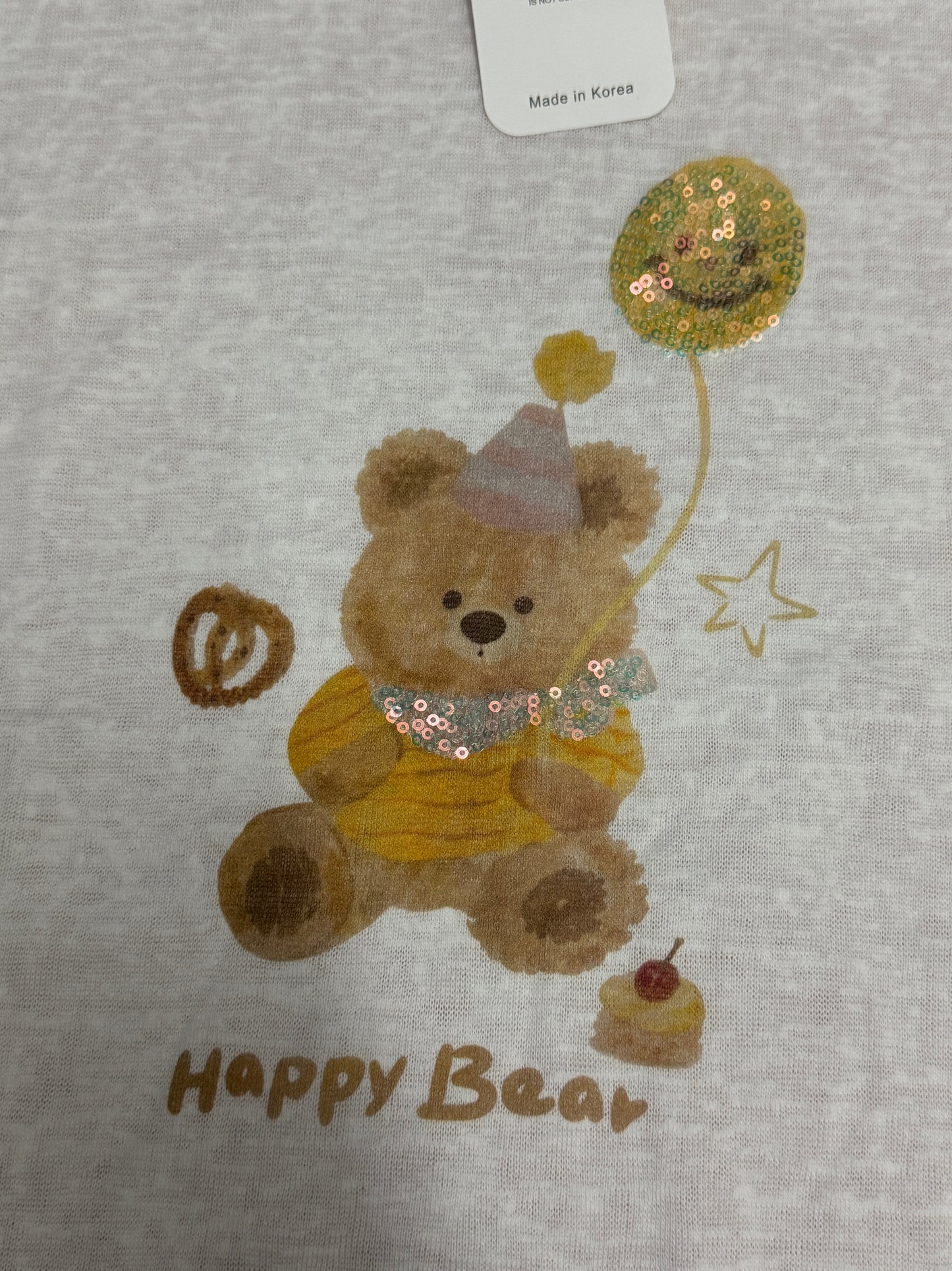 Korean Fashion Cute Animals Style T-Shirt Series | Bling Bling Teddy Bear with Balloon - Kawaii Fashion Items