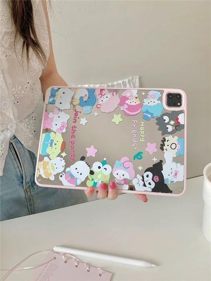 Japanese Cartoon Sanrio Happy Friends Join The Party Mirror Style - iPad Air 4 / iPad Pro