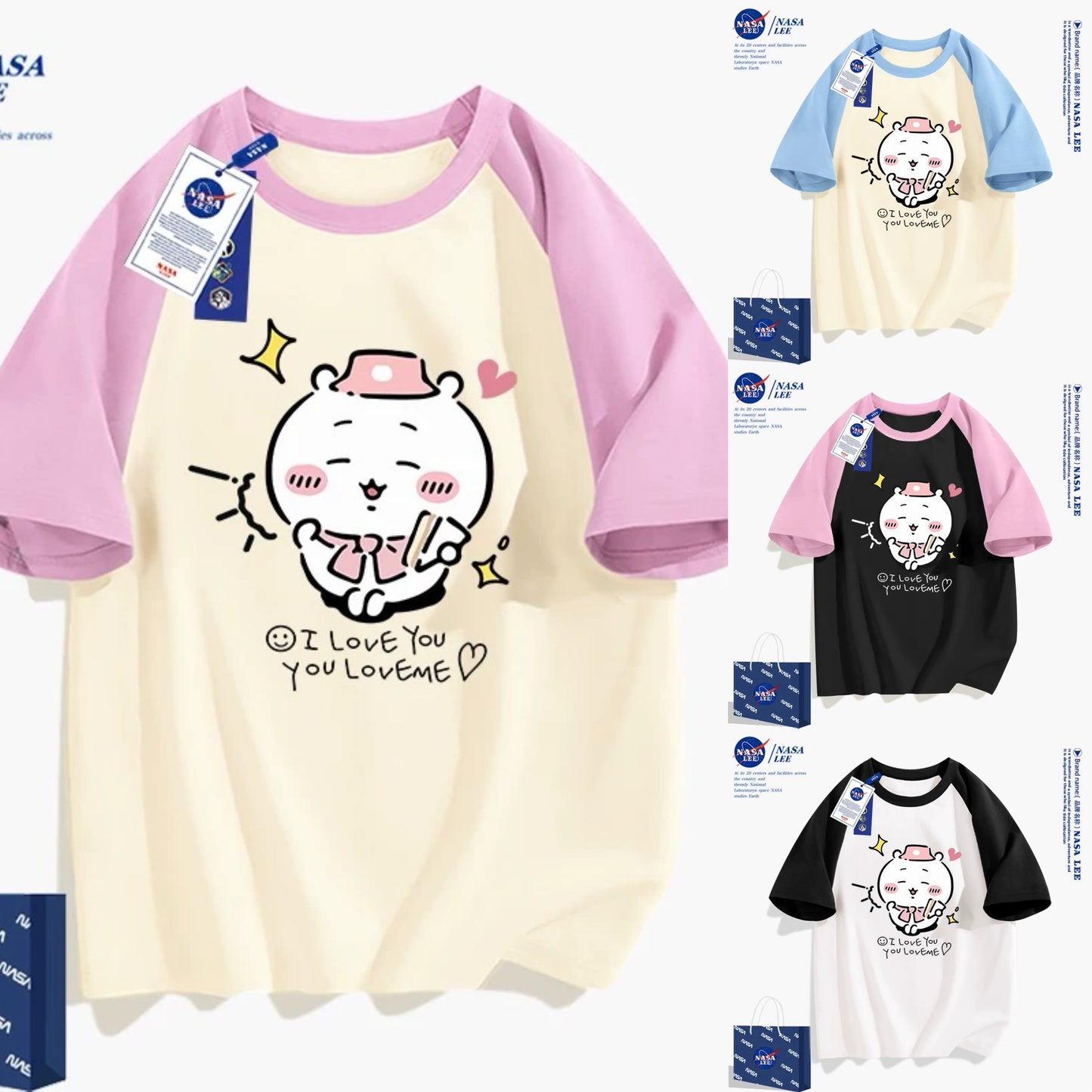 Japanese Cartoon ChiiKawa Casual Style T-Shirt Series | Chiikawa Happy Picnic 2 - Kawaii Fashion Items