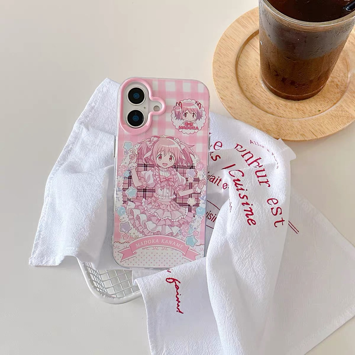 Japanese Cartoon Puella Magi Madoka Magica Laser Case Lolita Dress Version | Madoka Miki Tomoe Sakura Akemi - iPhone Case PLUS SE2 11 12 13 14 15 16 16e 17 17e Pro Promax 12mini 13mini