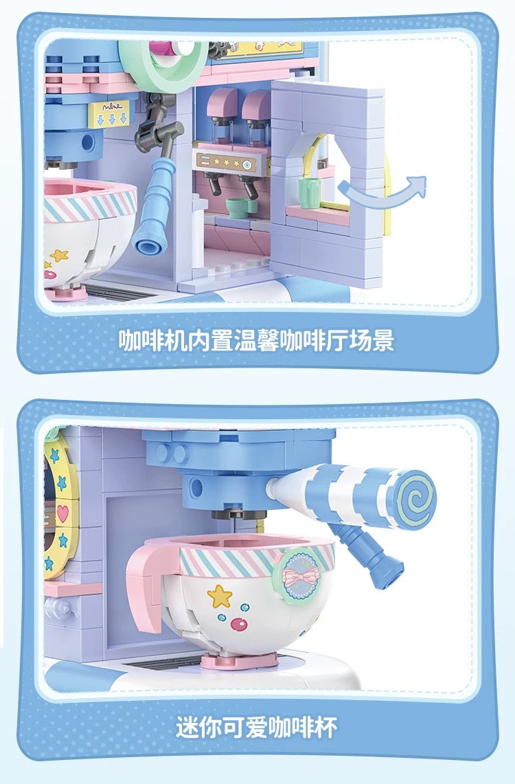 Top Toy x Sanrio Pastel Dream Home | Cinnamoroll Specialty Coffee Machine - Building Blocks Toy Collections