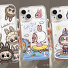 Cute Cartoon Monster Zimomo | Colourful Swan Coconut - iPhone Case XR XS X 11 12 13 14 15 16 Pro Plus Promax