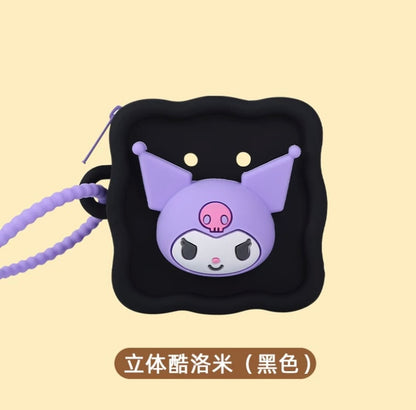 Japan Sanrio Silicone Mini DIY Square 3D Face Purse Bag | Hello Kitty My Melody Kuromi Cinnamoroll Pochacco Hangyodon  - Coin Bag Can put in Airpods EarPhone