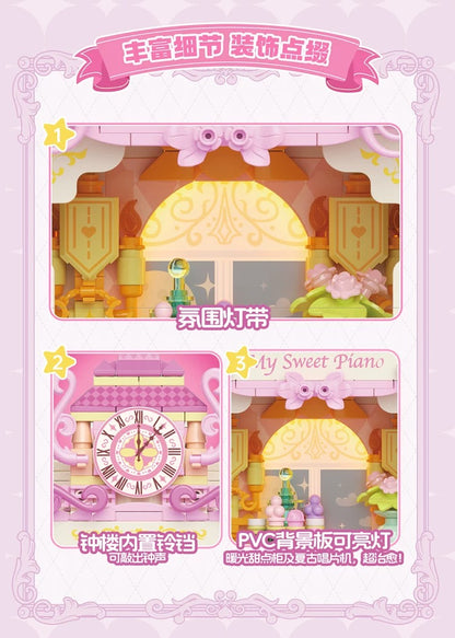 Top Toy x Sanrio Opera Theme | My Sweet Piano Midnight Coffee Cafe - Building Blocks Toy Collections