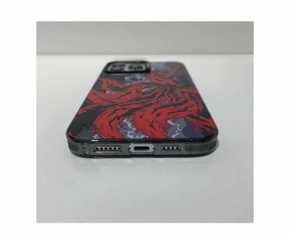 Japanese Anime Naruto Ninja | Clean Black Case Kurama Nine Tails - iPhone Case 7 8 PLUS XS XR X 11 12 13 14 15 16 Pro Promax SE3 SE2 mini KawaiiGiftLand