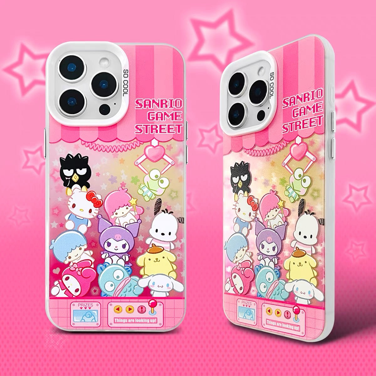 Japanese Cartoon Sanrio Game Street Laser Case | Clip Doll Machine - Phone Case Samsung Galaxy S26 S25 S24 S23 S22 S21 FE Ultra Edge
