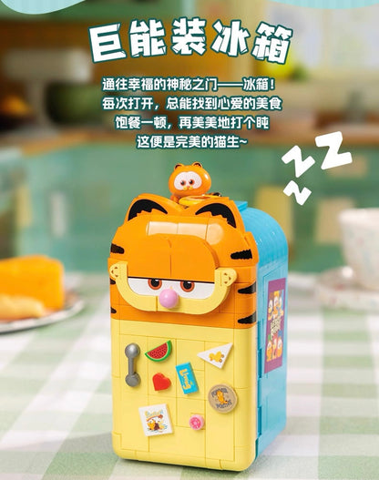 Pan Tasy x Garfield Family | Refrigerator - Lovely Cat Exotic Shorthair Building Blocks Toy Collections