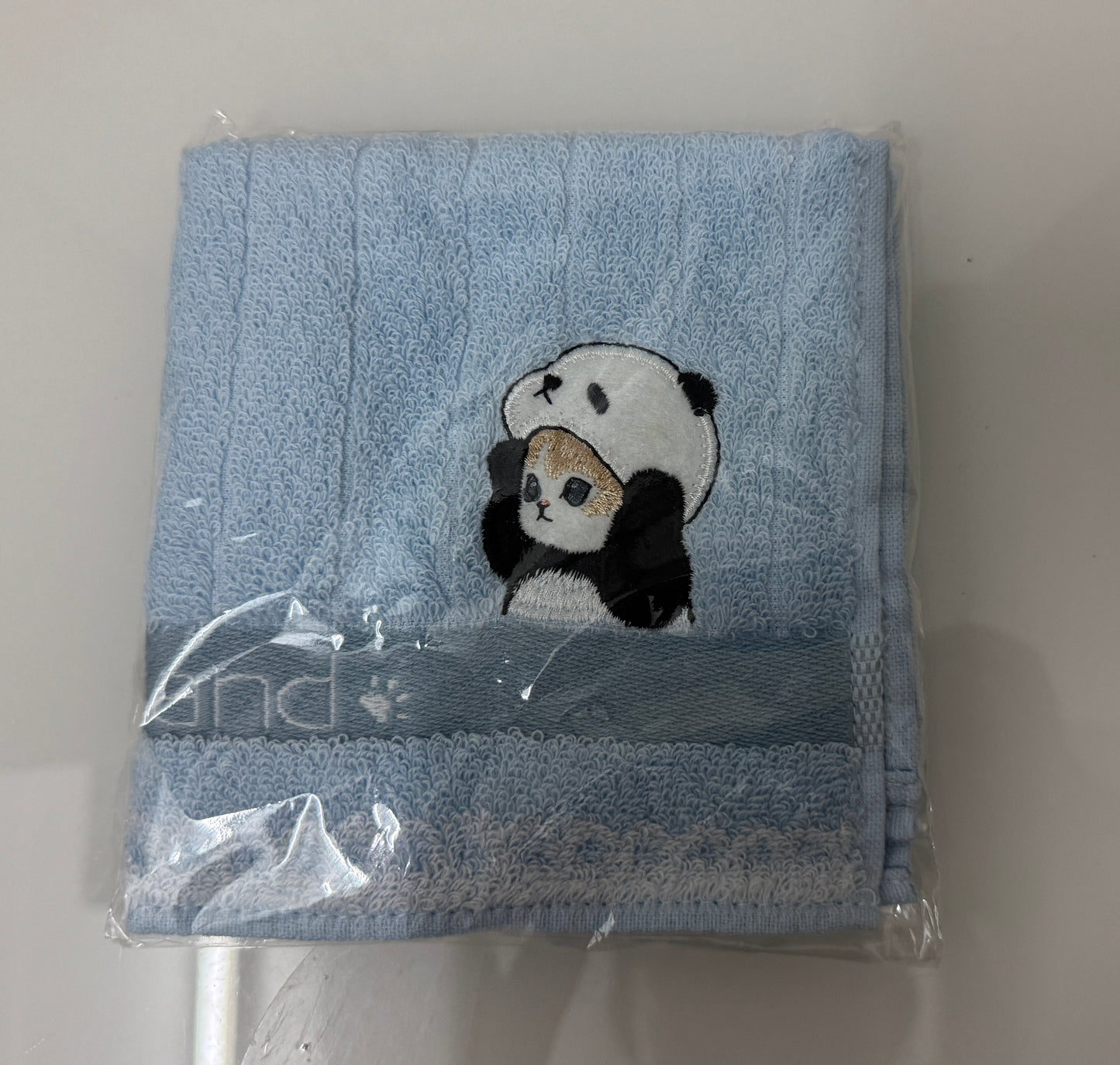 Japan Mofusand Face Towel | Panda Kitten Cat Sky Blue - Daily Kawaii Items