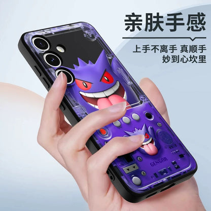 Japan Cartoon Pokemon Fun 3D Print Game Console Version Colour Silicon Case | Pikachu Bulbasaur Squirtle Charmander Psyduck Jigglypuff Eevee Gengar - Phone Case Samsung Galaxy S26 S25 S24 S23 S22 S21 FE Ultra Edge