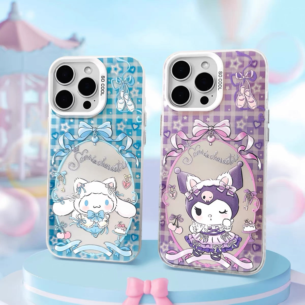 Japanese Cartoon Sanrio Ballet Kitten Laser Case | ハローキティ マイメロディ クロミ シナモロール 4種 - iPhoneケース 11 12 13 14 15 16 16e 17 17e Pro Promax