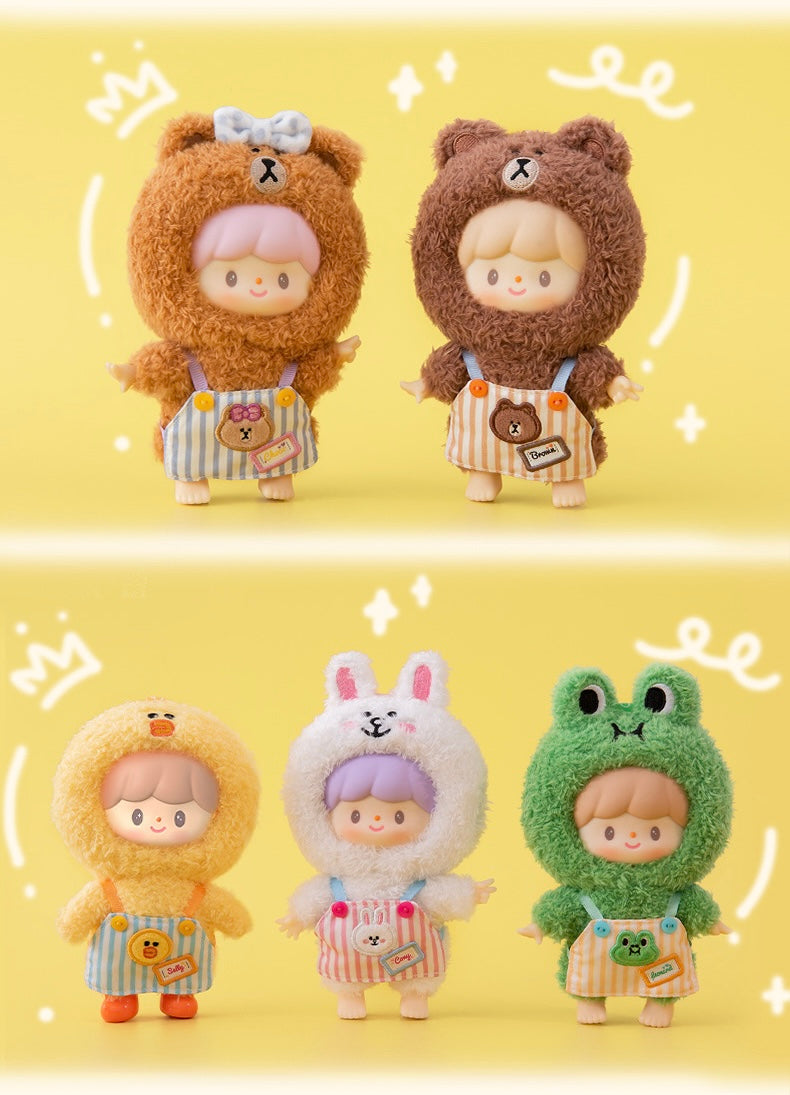 zZoton x Line Friends My Best Friends Plush Doll Keychain | Brown Cony Leonard Sally Choco - Can Change Face Collectable Toys Mystery Blind Box