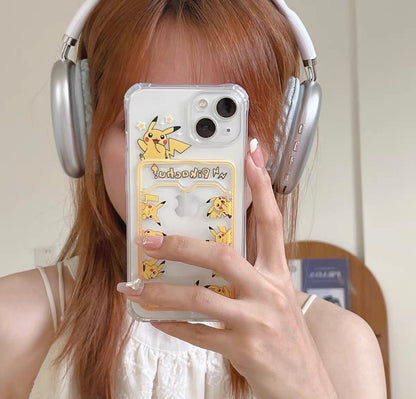 Japanese Cartoon Pokemon Photo Holder | Pikachu Squirtle - iPhone Case PLUS X 11 12 13 14 15 Pro Promax