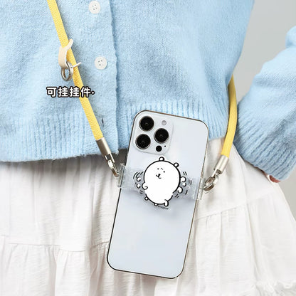 Japanese Cartoon Phone Back Clip with Phone Lanyard | Chiikawa Pink & Mint Green - for All Smart Phones (副本 2)