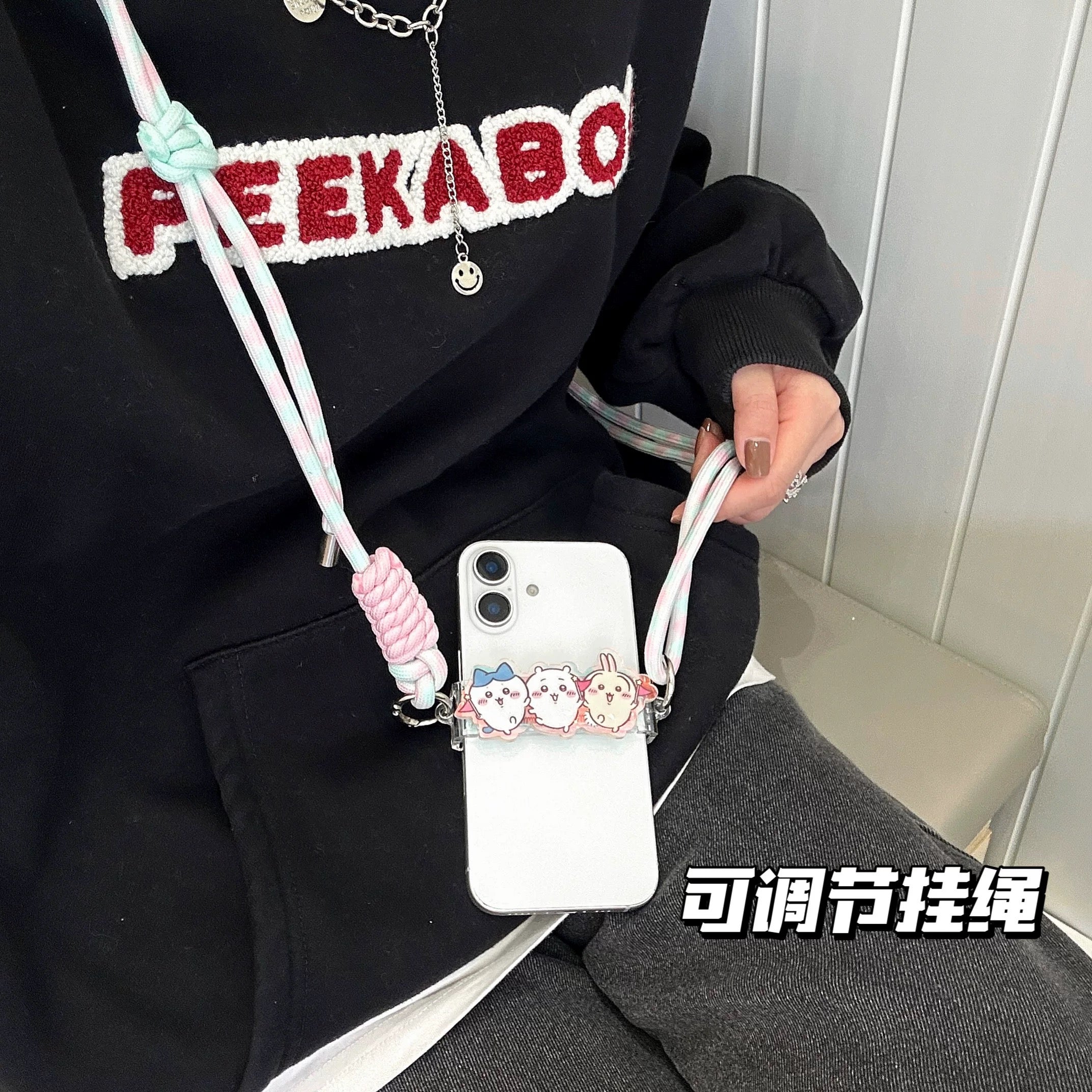 ちいかわスマホショルダーストラップ付きフォンバッククリップ