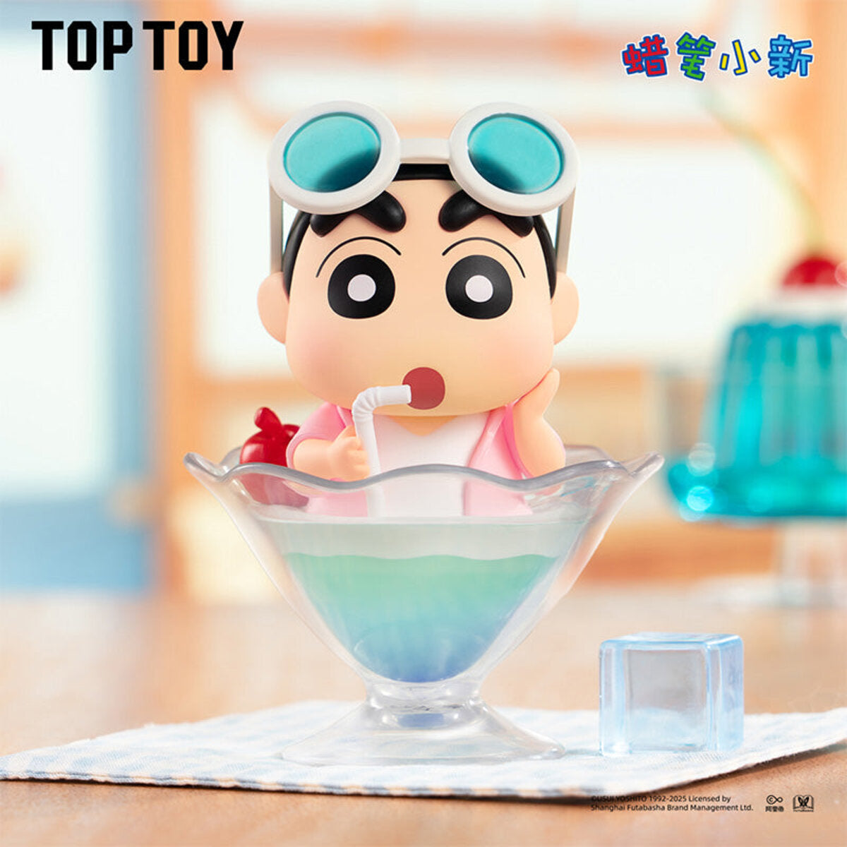 Shin-chan Soda Splash figure in a parfait glass with goggles, Delicious Kasukabe Series