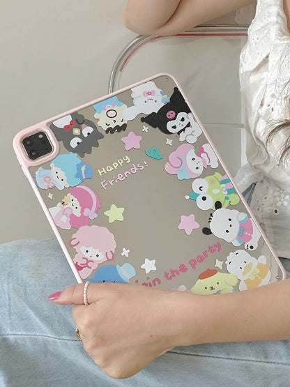 Japanese Cartoon Sanrio Happy Friends Join The Party Mirror Style - iPad Air 4 / iPad Pro