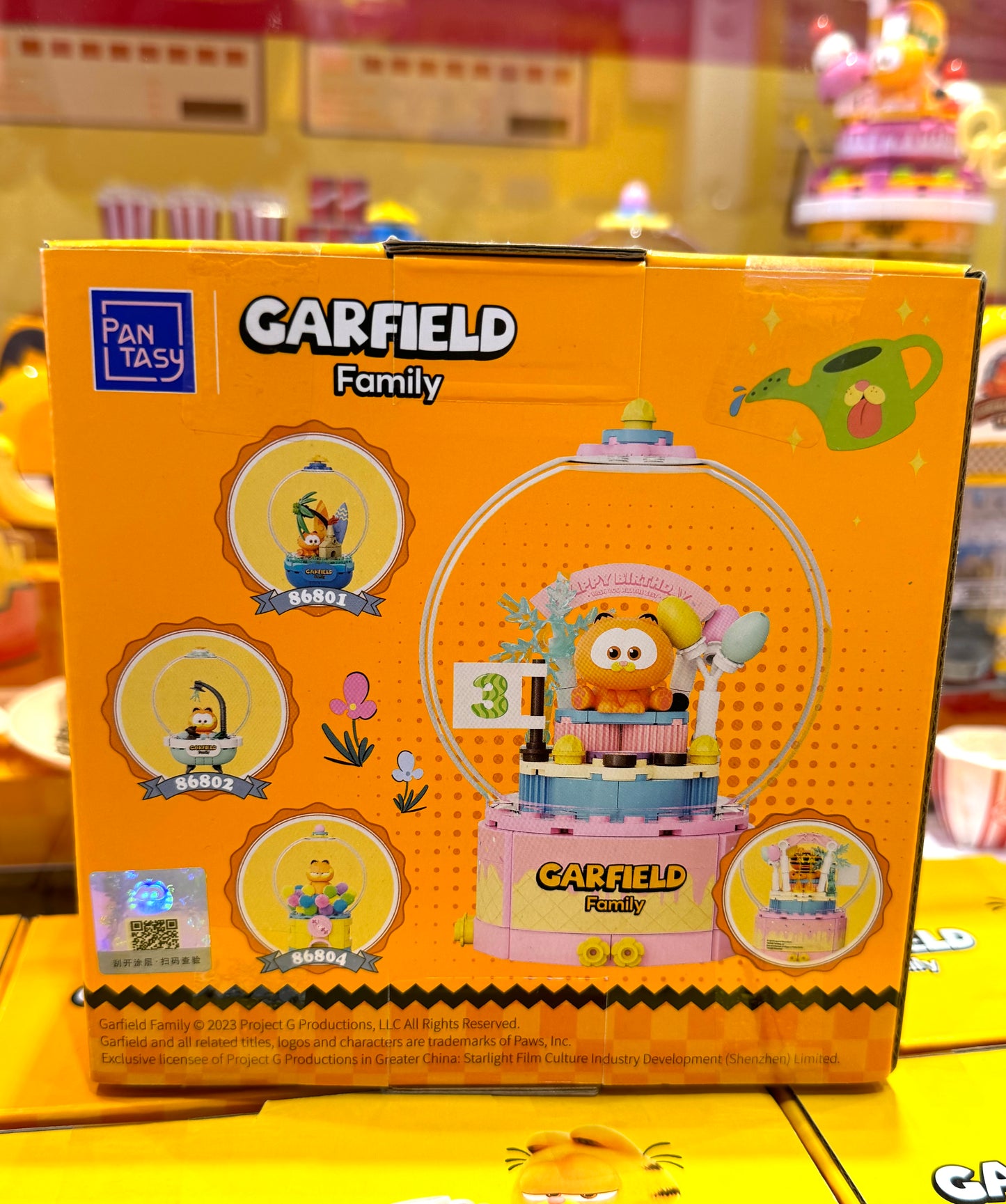 Pan Tasy x Garfield Family | Birthday Cake - Lovely Cat Exotic Shorthair Building Blocks Toy Collections