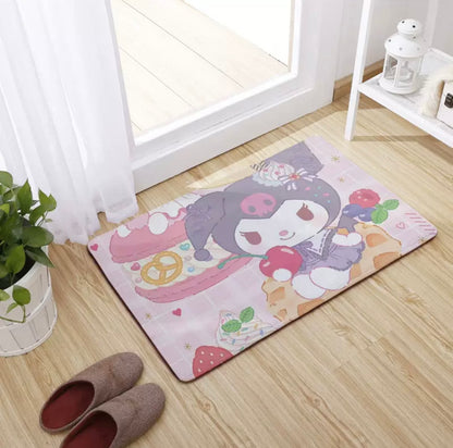 Japanese Cartoon Kuromi Soft Floor Mat | Sweet & Lolita - Kawaii Room Decoration items Cute Things