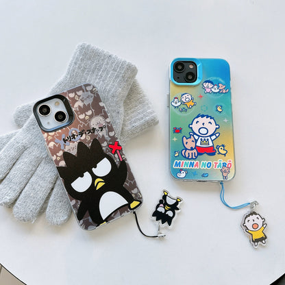 Japanese Cartoon iPhone Case with Strap | Laser Bad Badtz Maru Minna No Tabo - iPhone CasePhone Case  7 8 PLUS SE2 XS XR X 11 12 13 14 15 Pro Promax 12mini 13mini