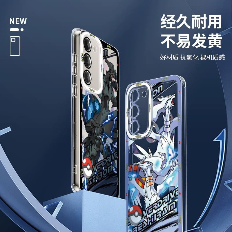 Japan Cartoon Pokemon Mega Evolution Anime | Dialga Kyurem Palkia Reshiram Zekrom - Phone Case Samsung Galaxy S26 S25 S24 S 23 S22 S21 FE Ultra Edge