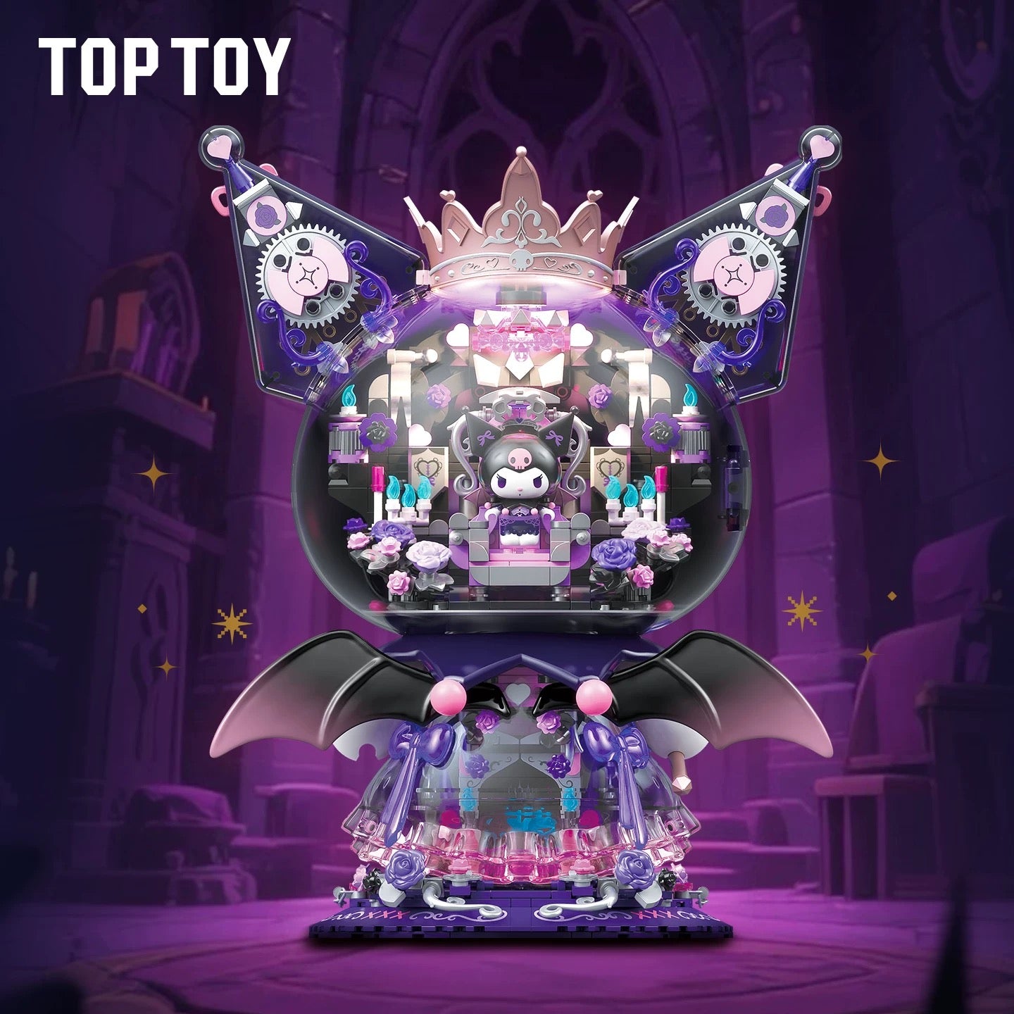 Sanrio Kuromi Mechanical Building Toy | Kuromi Purple Rose Big Figure - Limited Edition