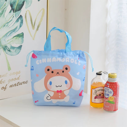 Japanese Cartoon with Friends Tidy Up Bag | Hello Kitty My Melody Kuromi Cinnamoroll Pompompurin Pochacco Little Twin Stars Hangyodon - Little Lunch Bag