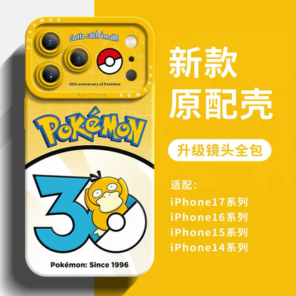 Japanese Cartoon Pokemon Silicone Case Pokemon 30 Anniversary Version Part1 | Bulbasaur Charmander Squirtle Pikachu Psyduck Ditto Slowpoke Gastly 8 Styles - iPhone Case PLUS SE2 XS XR X 11 12 13 14 15 16 16e 17 17e Pro Promax 12mini 13mini