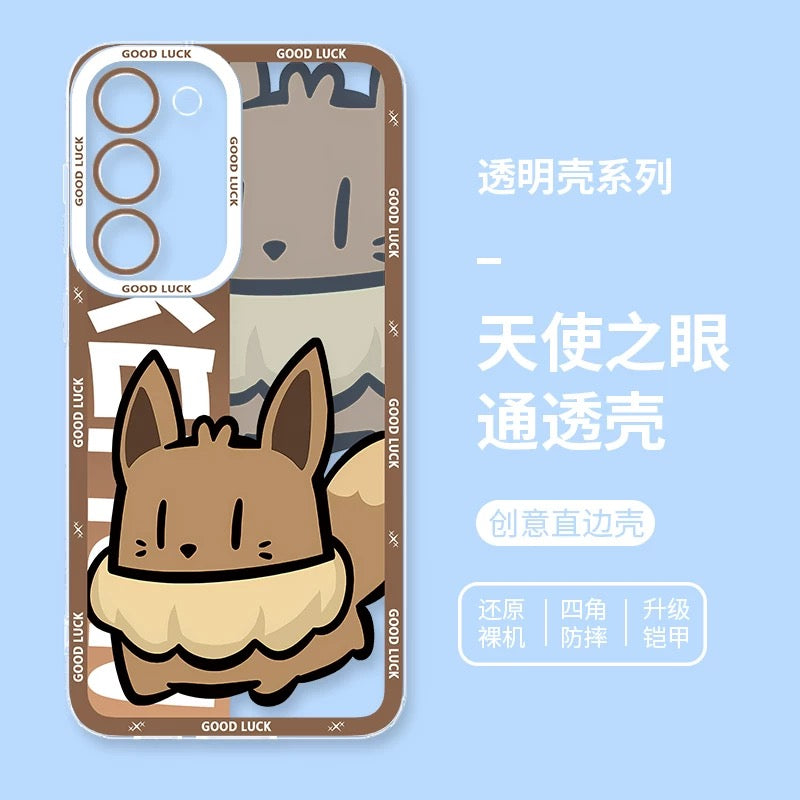 Japan Cartoon Pokemon Fatty Cute Drawing | Pikachu Gengar Squirtle Psyduck Bulbasaur Charmander Eevee Gible - Phone Case Samsung Galaxy S26 S25 S24 S23 S22 S21 FE Ultra