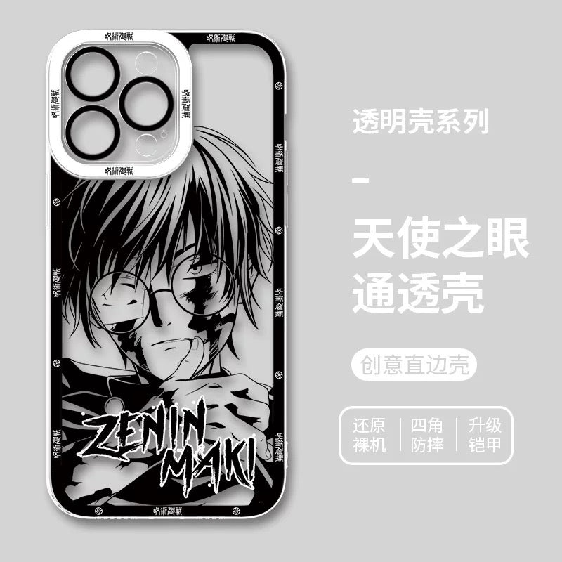 Japanese Anime Jujutsu Kaisen Black & White Drawing Style | Choso Geto Maki Kinji Nobara Hajime Hiromi - iPhone Case PLUS SE2 XS XR X 11 12 13 14 15 16 16e 17 17e Pro Promax 12mini 13mini